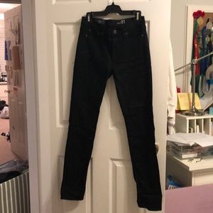 NWT JCREW Reid black skinny-straight denim